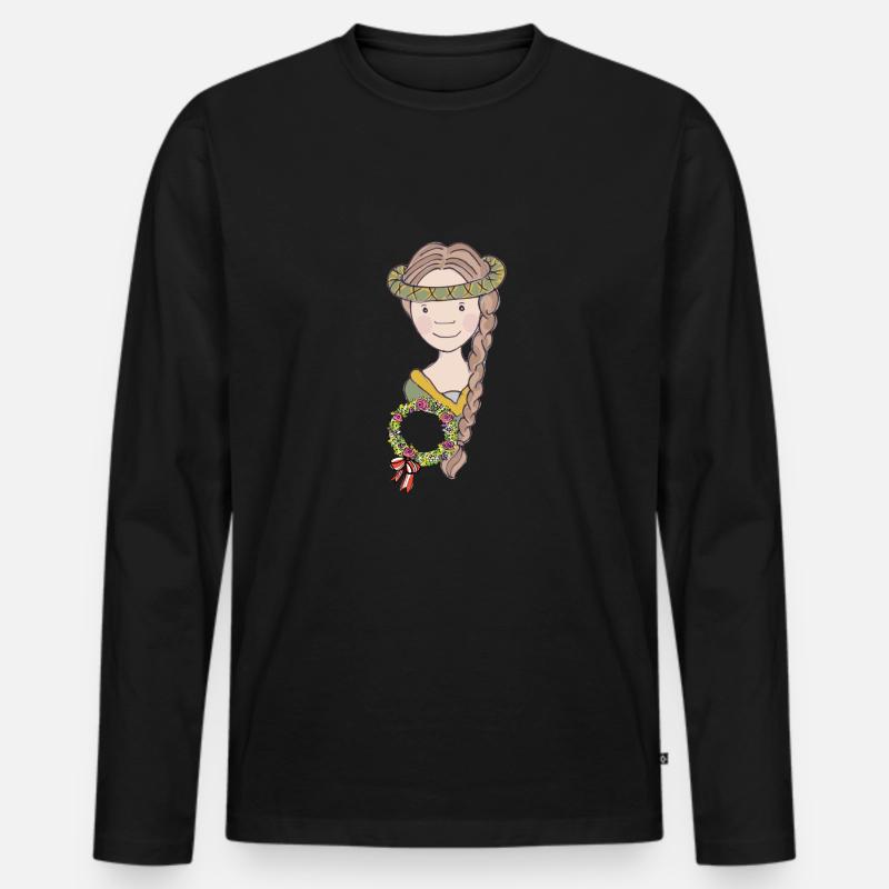 Mittelalter Mädchen - Männer Premium Bio Langarmshirt - Schwarz