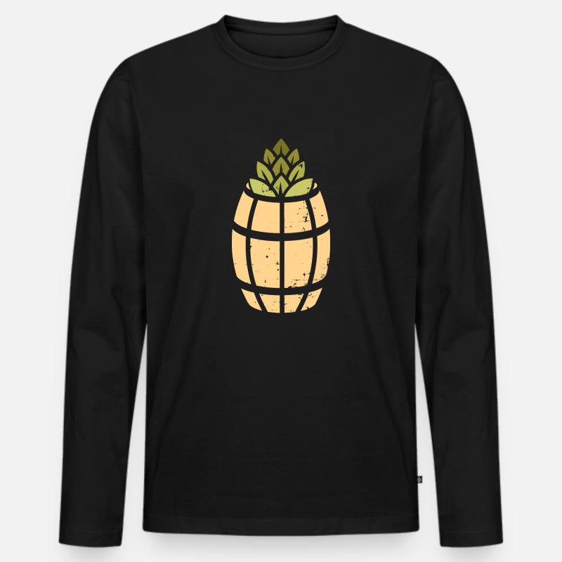 Ananas Logo - Männer Premium Bio Langarmshirt - Schwarz