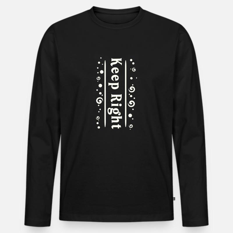 Rechts bleiben - Männer Premium Bio Langarmshirt - Schwarz