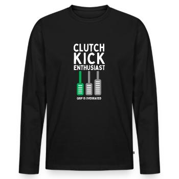 Clutch Kick Enthusiast - Männer Premium Bio Langarmshirt - Schwarz - Vorne - Nico (187cm)