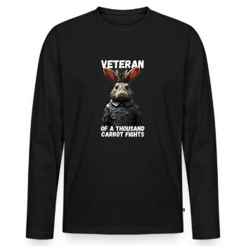 Veteran of a Thousand Carrot Fights - Men's Premium Organic Long Sleeve Shirt - black - Front - Nico (187cm)