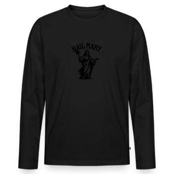 Salut Marie Football - T-shirt manches longues Premium bio Homme - noir - Devant - Nico (187cm)