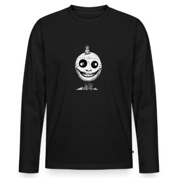 Schwarz weiß Manga - Männer Premium Bio Langarmshirt - Schwarz - Vorne - Nico (187cm)