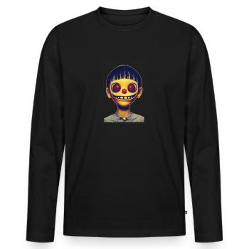 Horror Portrait - Men's Premium Organic Long Sleeve Shirt - black - Front - Nico (187cm)