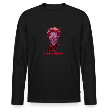 Lift Like A Beast - Men's Premium Organic Long Sleeve Shirt - black - Front - Nico (187cm)