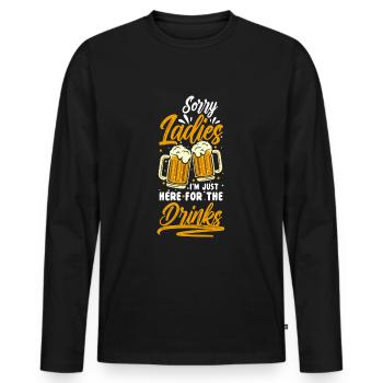 Alcohol Alcohol Excess Weekend - Men's Premium Organic Long Sleeve Shirt - black - Front - Nico (187cm)