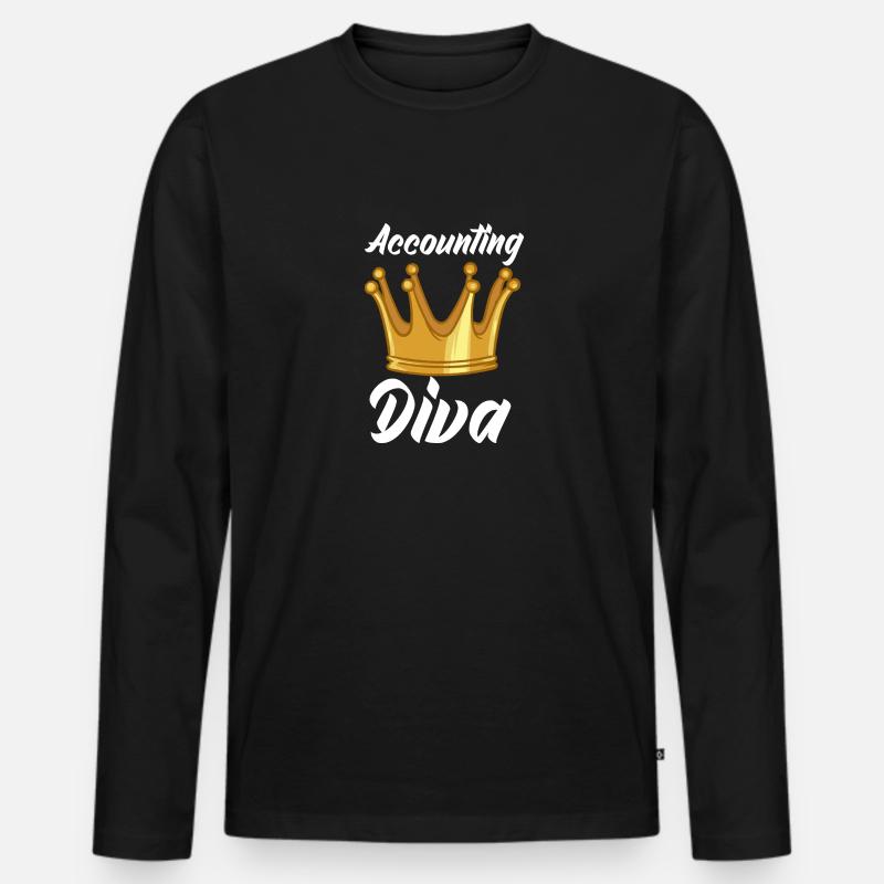Accounting Diva - Männer Premium Bio Langarmshirt - Schwarz