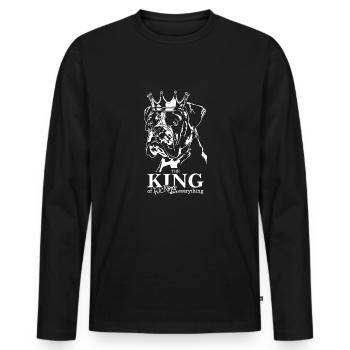 BOXER King Dog Dog Dog Wilsigns - Men's Premium Organic Long Sleeve Shirt - black - Front - Nico (187cm)