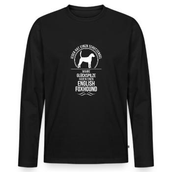ENGLISH FOXHOUND Schutzengel Hunde Wilsigns - Männer Premium Bio Langarmshirt - Schwarz - Vorne - Nico (187cm)