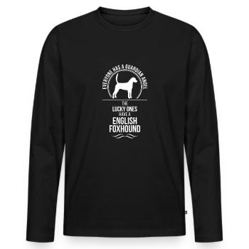 ENGLISH FOXHOUND Guardian Angel Hunde Wilsigns - Männer Premium Bio Langarmshirt - Schwarz - Vorne - Nico (187cm)