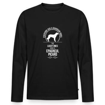 EPAGNEUL PICARD Ange Gardien Chiens Wilsigns - T-shirt manches longues Premium bio Homme - noir - Devant - Nico (187cm)