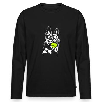 Berger allemand Balljunkie Chiens Wilsigns - T-shirt manches longues Premium bio Homme - noir - Devant - Nico (187cm)
