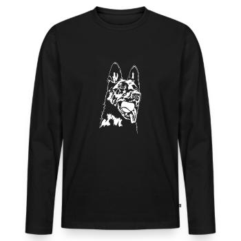 Deutscher Schäferhund Balljunkie Hunde Wilsigns - Männer Premium Bio Langarmshirt - Schwarz - Vorne - Nico (187cm)