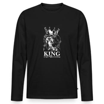 Tibet Terrier King Dog Disant Chiens Wilsigns - T-shirt manches longues Premium bio Homme - noir - Devant - Nico (187cm)