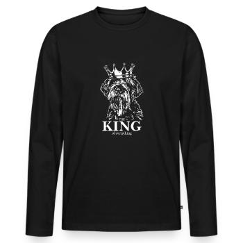 Le Griffon de Korthal Roi de tout Chiens - T-shirt manches longues Premium bio Homme - noir - Devant - Nico (187cm)