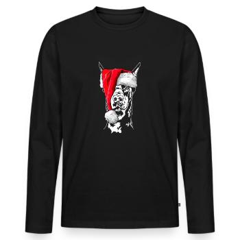 Santa Doberman Christmas Dogs Wilsigns - Men's Premium Organic Long Sleeve Shirt - black - Front - Nico (187cm)