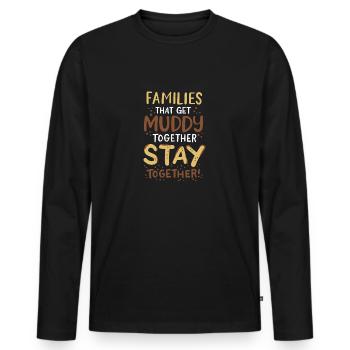 Mud Run Schlamm - Men's Premium Organic Long Sleeve Shirt - black - Front - Nico (187cm)