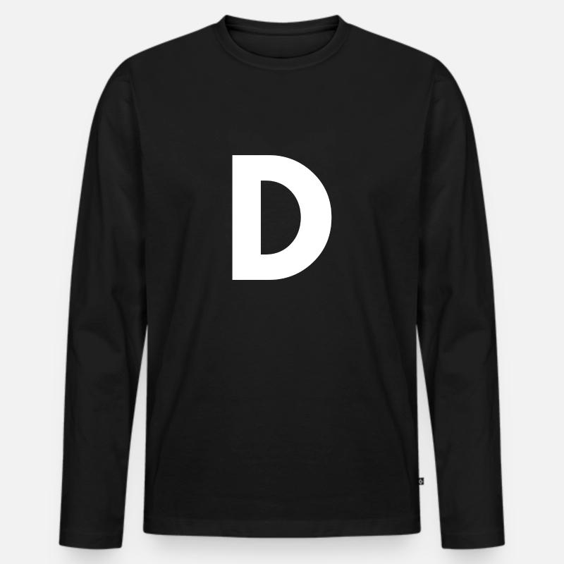 D - Männer Premium Bio Langarmshirt - Schwarz