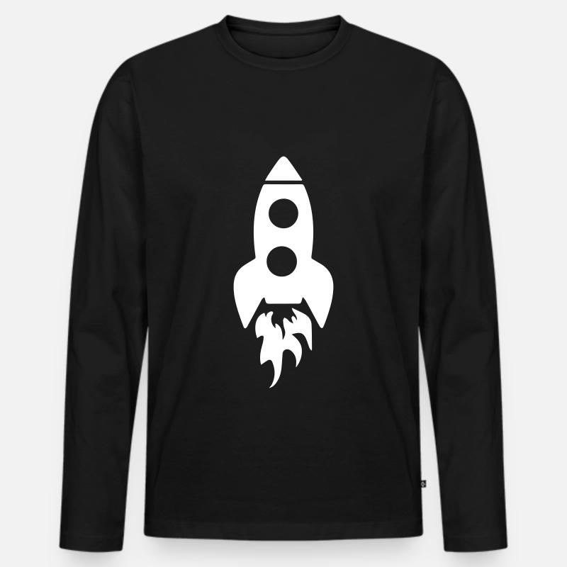 Rakete symbol - Männer Premium Bio Langarmshirt - Schwarz