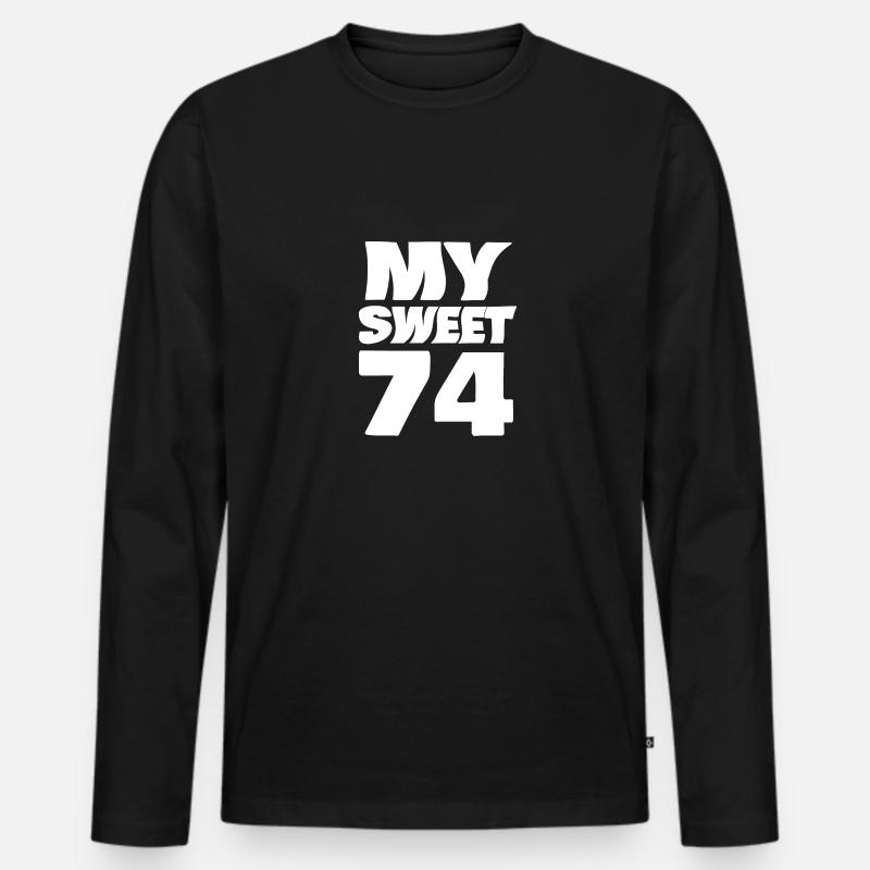 Alter 74 - Männer Premium Bio Langarmshirt - Schwarz