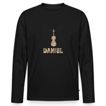 Daniel en alto - T-shirt manches longues Premium bio Homme - noir - Devant - Nico (187cm)