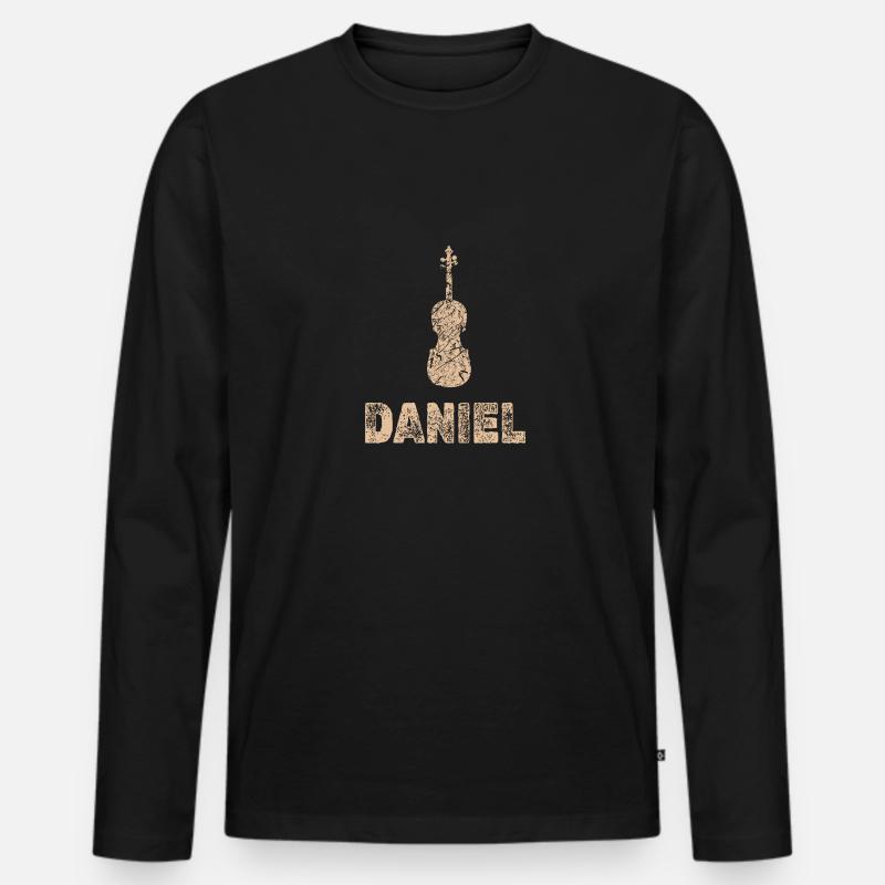 Daniel als Bratsche - Männer Premium Bio Langarmshirt - Schwarz