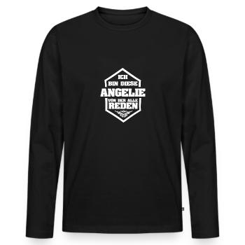 Angelie as a nickname - Men's Premium Organic Long Sleeve Shirt - black - Front - Nico (187cm)