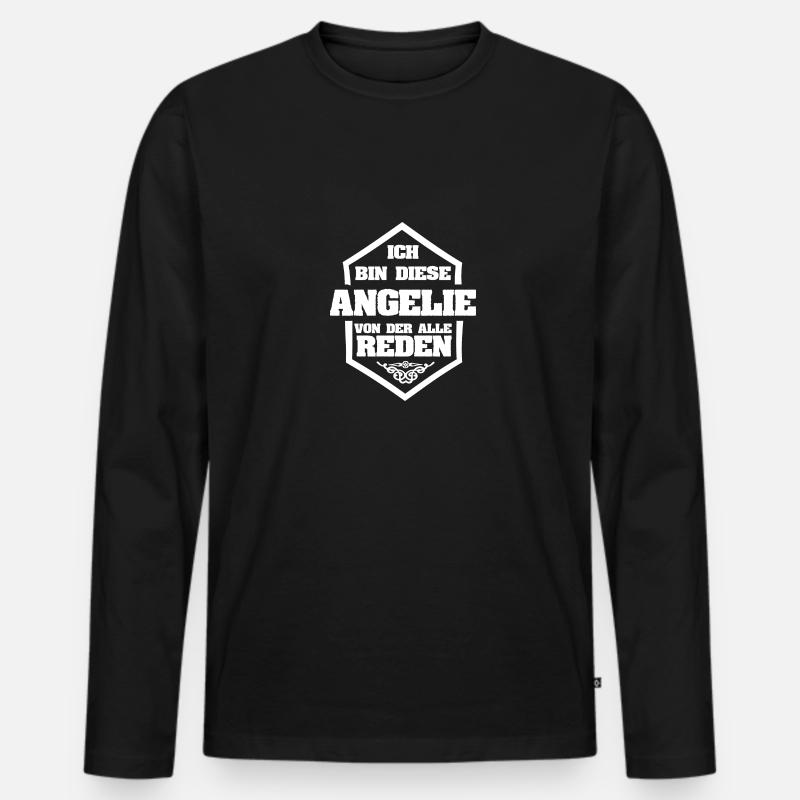 Angelie als Rufname - Männer Premium Bio Langarmshirt - Schwarz