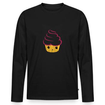 sweet cupcake - Männer Premium Bio Langarmshirt - Schwarz - Vorne - Nico (187cm)