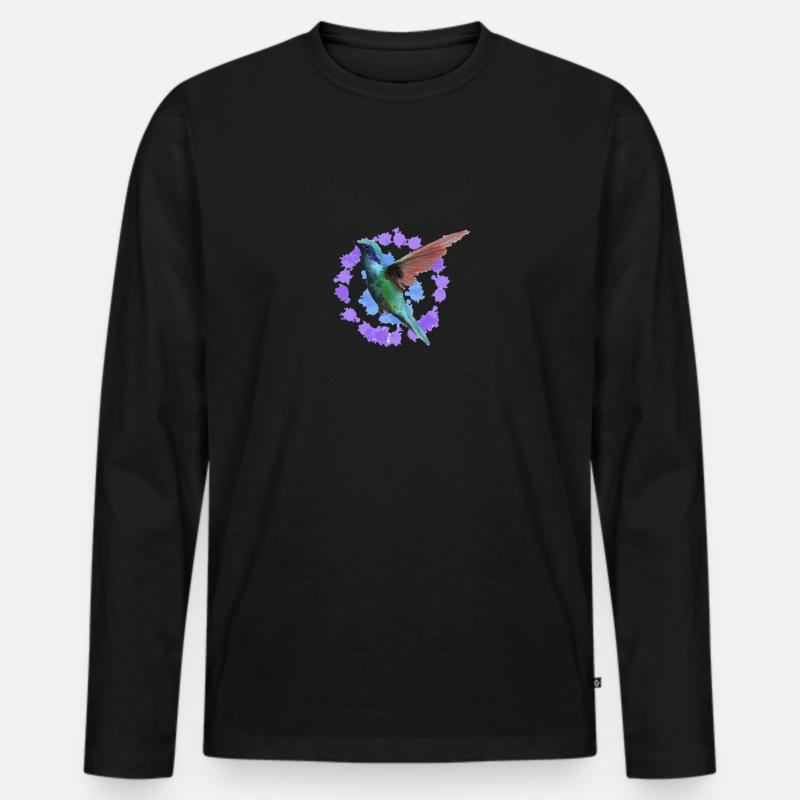 Colibri - Männer Premium Bio Langarmshirt - Schwarz