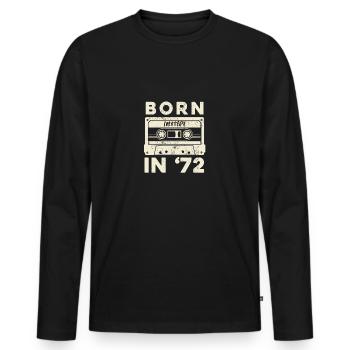 Vintage 1972 50th Birthday Fiftieth Gift - Men's Premium Organic Long Sleeve Shirt - black - Front - Nico (187cm)