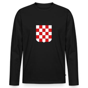 Motif d'échecs emblème de couleurs de la Croatie - T-shirt manches longues Premium bio Homme - noir - Devant - Nico (187cm)