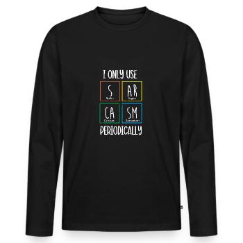 Tableau périodique - T-shirt manches longues Premium bio Homme - noir - Devant - Nico (187cm)