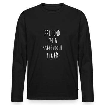 Sabre-toothed tiger - Men's Premium Organic Long Sleeve Shirt - black - Front - Nico (187cm)