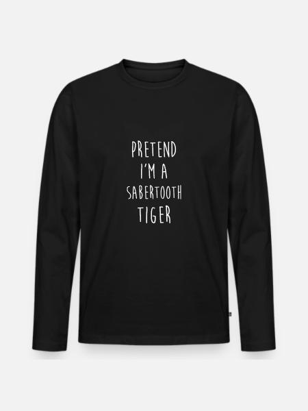 Säbelzahntiger - Männer Premium Bio Langarmshirt - Schwarz