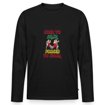 Salsa Dancer Dancer - Men's Premium Organic Long Sleeve Shirt - black - Front - Nico (187cm)