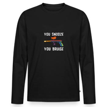 Paintball Paintballer Geschenk - Männer Premium Bio Langarmshirt - Schwarz - Vorne - Nico (187cm)