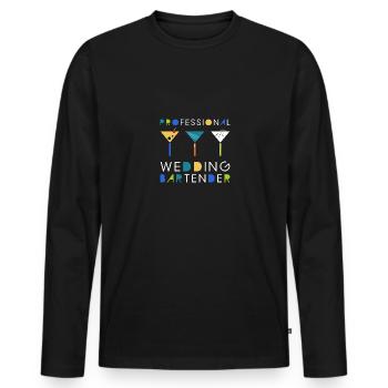 Hochzeit Barkeeper Cocktail Longdrink Geschenk - Männer Premium Bio Langarmshirt - Schwarz - Vorne - Nico (187cm)
