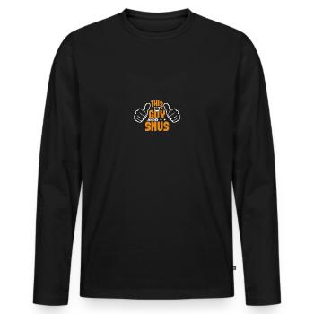 Snus rauchfrei Nichtraucher Nikotin Antiraucher - Männer Premium Bio Langarmshirt - Schwarz - Vorne - Nico (187cm)