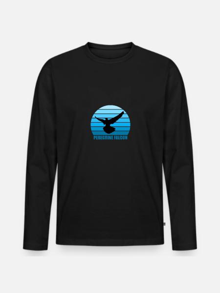 Peregrine Falconry Falconry Gift - Men's Premium Organic Long Sleeve Shirt - black