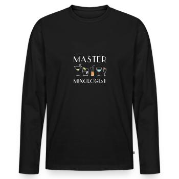 Barman Barman Waiter Cocktails - T-shirt manches longues Premium bio Homme - noir - Devant - Nico (187cm)