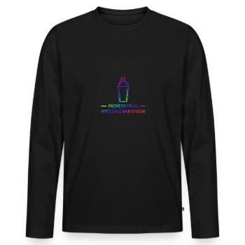 Hochzeit Barkeeper Cocktail Longdrink Geschenk - Männer Premium Bio Langarmshirt - Schwarz - Vorne - Nico (187cm)