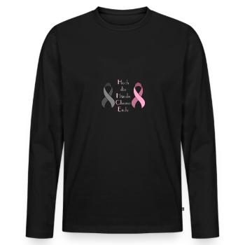 Chemo Krebstherapie Krebs Geschenk - Männer Premium Bio Langarmshirt - Schwarz - Vorne - Nico (187cm)