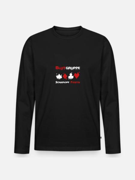 Schafkopf Kartenspiel Bayern Geschenk - Männer Premium Bio Langarmshirt - Schwarz