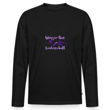 Winzer Wein Weinbauer Rotwein Geschenk - Männer Premium Bio Langarmshirt - Schwarz - Vorne - Nico (187cm)