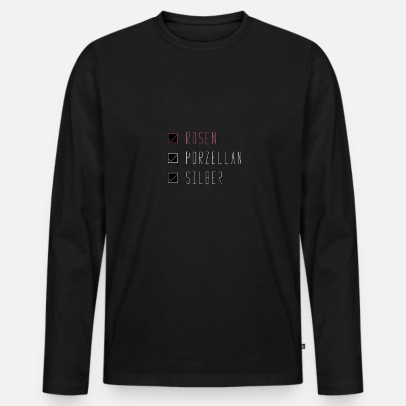 Silberne Hochzeit Jubiläum Geschenk - Männer Premium Bio Langarmshirt - Schwarz