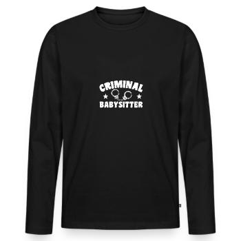 Justizvollzug Motiv für Strafvollzugs-Beamte - Männer Premium Bio Langarmshirt - Schwarz - Vorne - Nico (187cm)