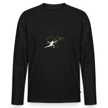 Fencing Fencer Sword Sabre Gift - Men's Premium Organic Long Sleeve Shirt - black - Front - Nico (187cm)