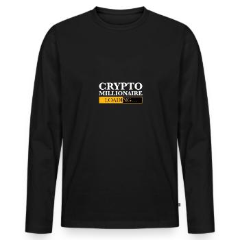 Crypto Millionaire Loading - Men's Premium Organic Long Sleeve Shirt - black - Front - Nico (187cm)