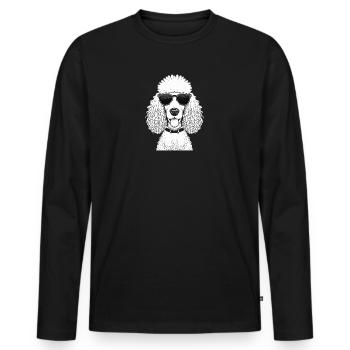 Caniche avec des lunettes de soleil Animaux Cool Casual Caniche - T-shirt manches longues Premium bio Homme - noir - Devant - Nico (187cm)